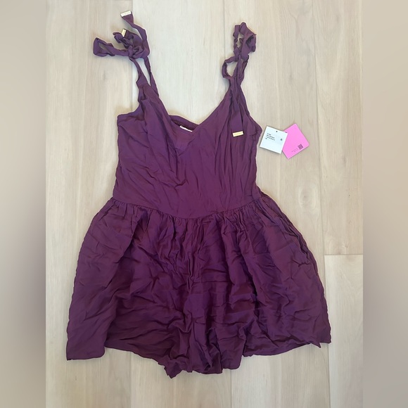 NWT Kate Spade Solid Flare Romper Sz extra small xs beach coverup - Picture 3 of 4